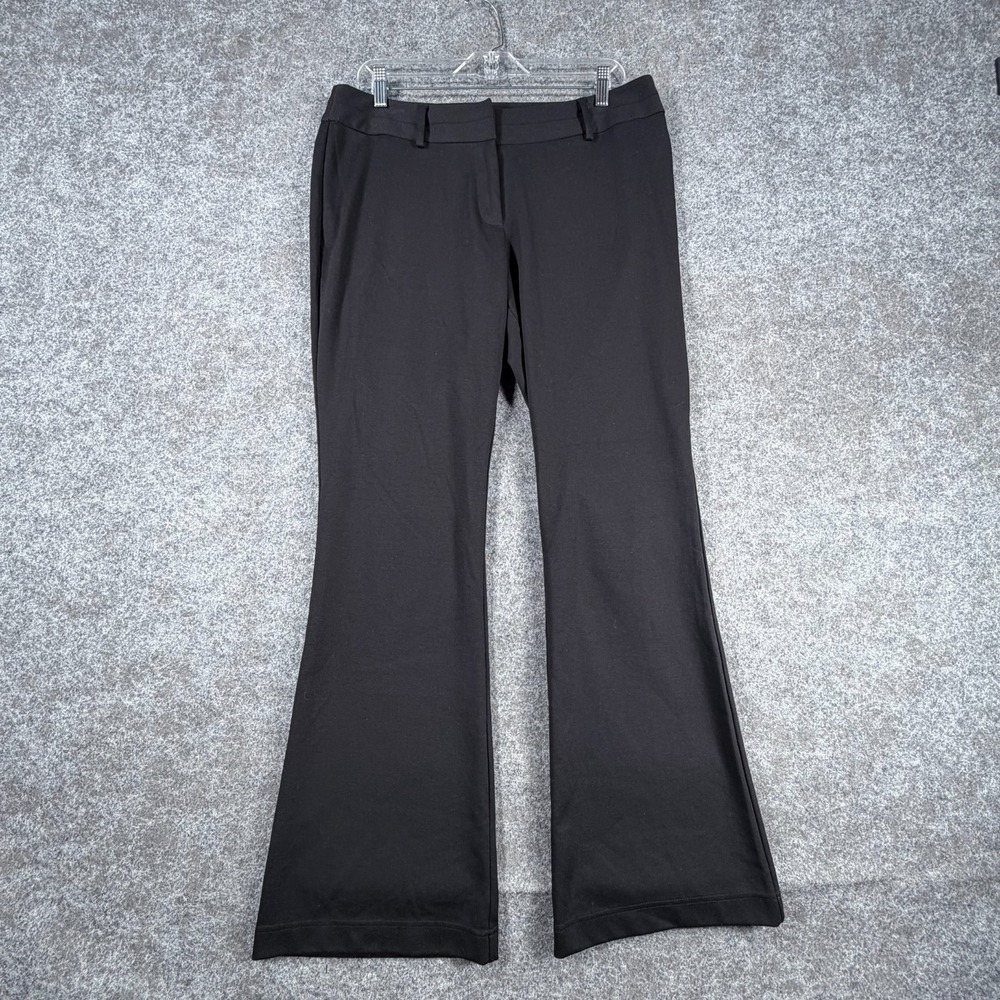 Chico's So Slimming Ultra Flare Dress Pants Womens 15 Black Flat Front Classic‎